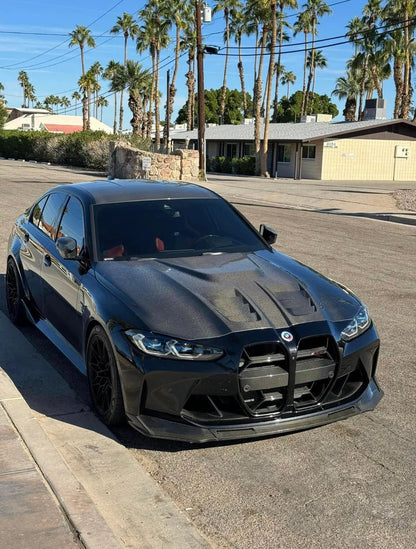 Dry Carbon Fiber V - Style Front Lip - G80 M3 | G82/G83 M4 - Vital Motorsports Center